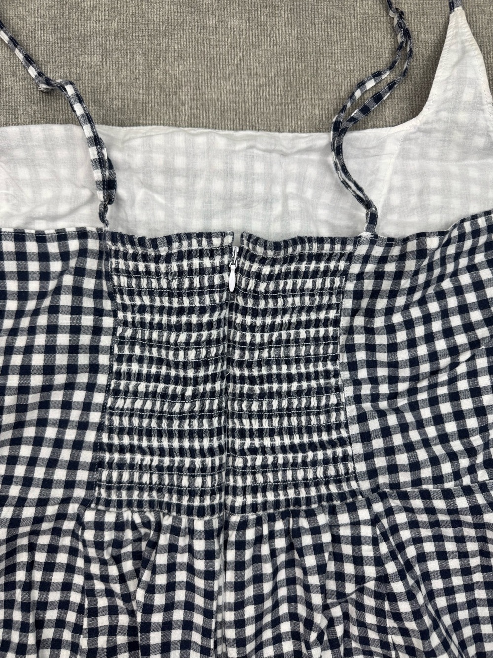 Abercrombie & Fitch Gingham Spaghetti-Strap Mini Dress Navy Women’s XL - Picture 7 of 12